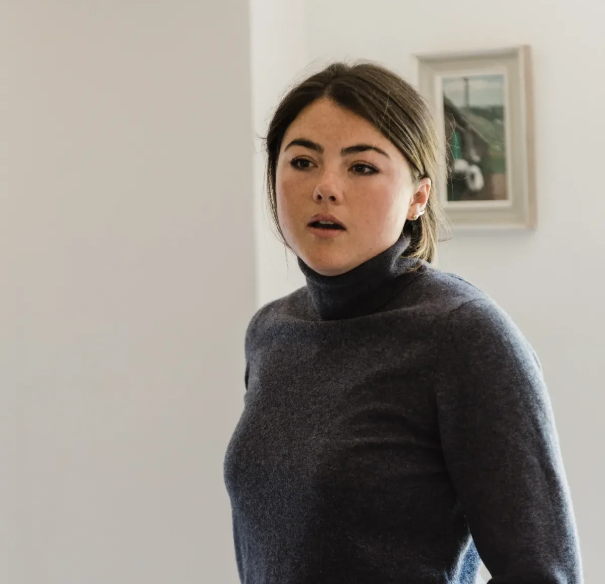 Georgina speaking to a client